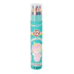 12 Colour Pencil(P-8012) in a cute tube case, featuring vibrant colors for kids and creative projects.