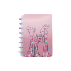 A5 Note AM featuring a cute pink giraffe design, perfect for animal lovers to stay organized and express creativity.