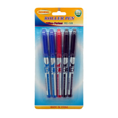 Roller Pen.P(5PCS) - 5 vibrant rollerball pens with 0.5mm tip, ideal for effortless writing and comfortable grip.