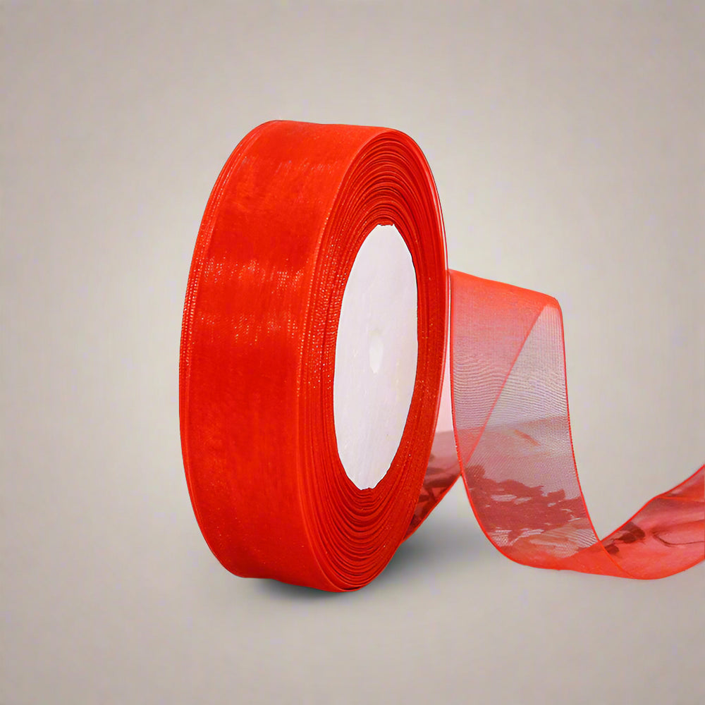 🎀 Sheer Organza Ribbon – Elegant & Versatile Finish on a spool, perfect for gift wrapping and décor.