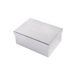 6/10 Gift Box Silver Lethr Lk(27*20*11.5CM) in sleek silver finish, perfect for gifting and storage.