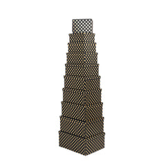 10PCS Gold Dot Black Gift Box Whole Set displayed in a stylish stacked arrangement.