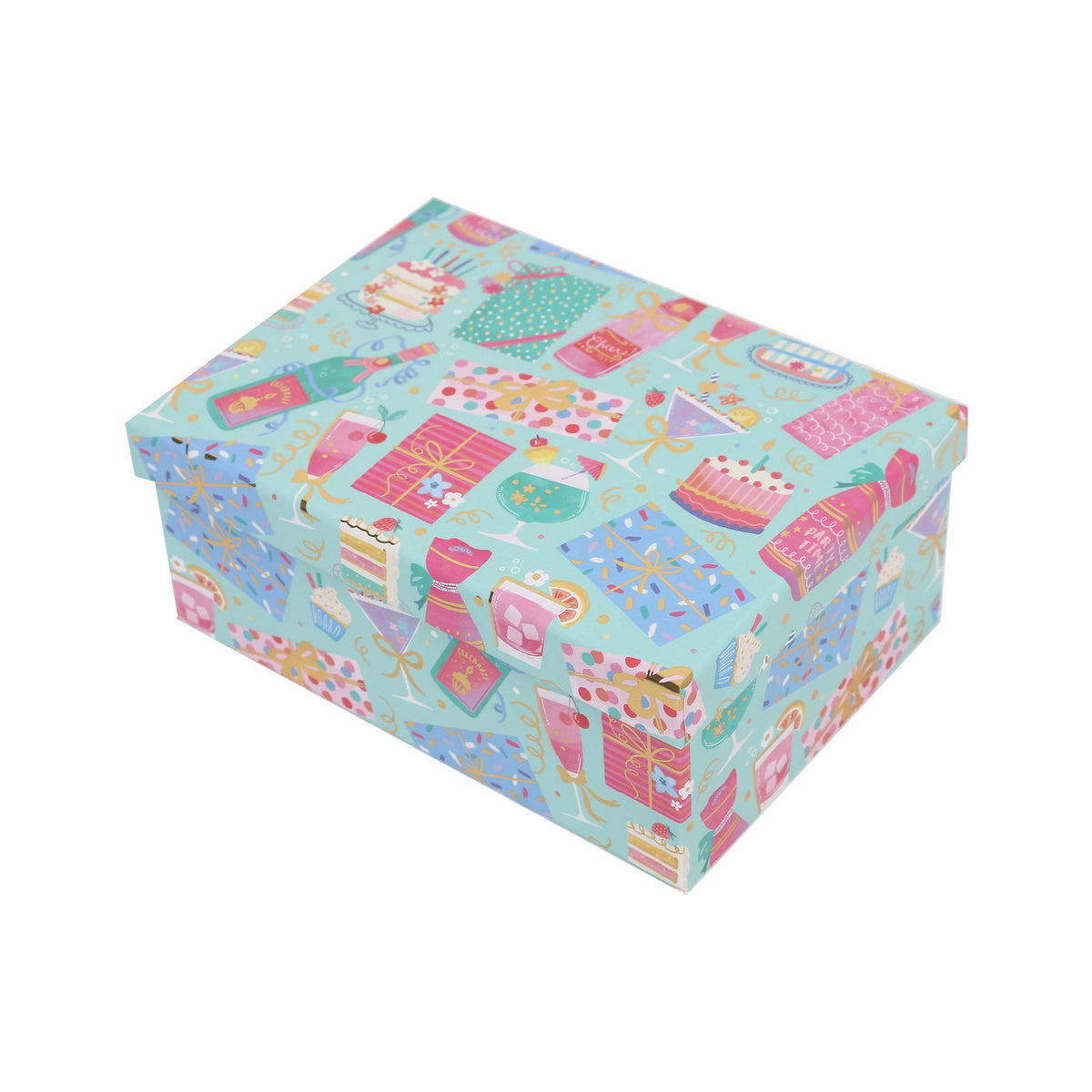 8/10 Party Mint Gift Box(23*16.5*9.5CM) with colorful gift pattern design.