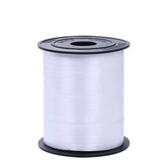 Curling Ribbon Roll(0.5CM*200M/White) on a black spool, perfect for gift wrapping and crafts.