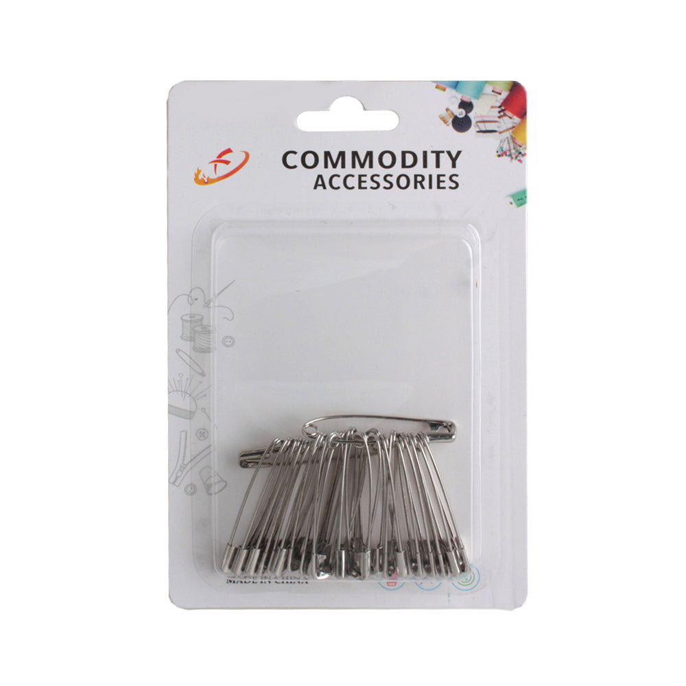 Safety Pin(45MM/24PCS) pack containing 24 stainless steel safety pins for various uses.