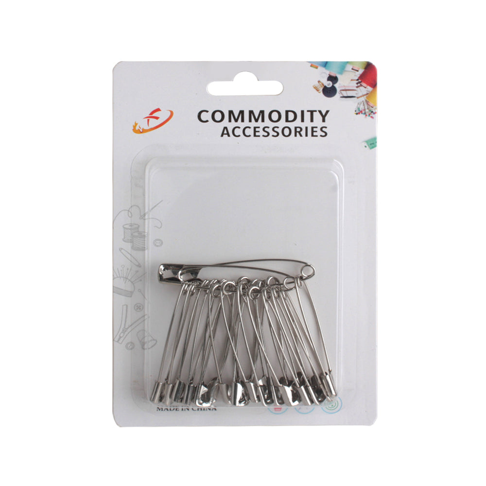 Safety Pin(54MM/20PCS) in packaging featuring multiple silver safety pins for crafting and accessories.