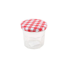 Jam Jar(150ML) with a red and white gingham lid, perfect for homemade preserves and jams.