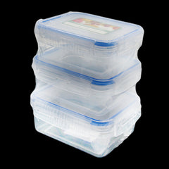 Durable Storage Box with Secure Clip Lid 3PCS Rectangle