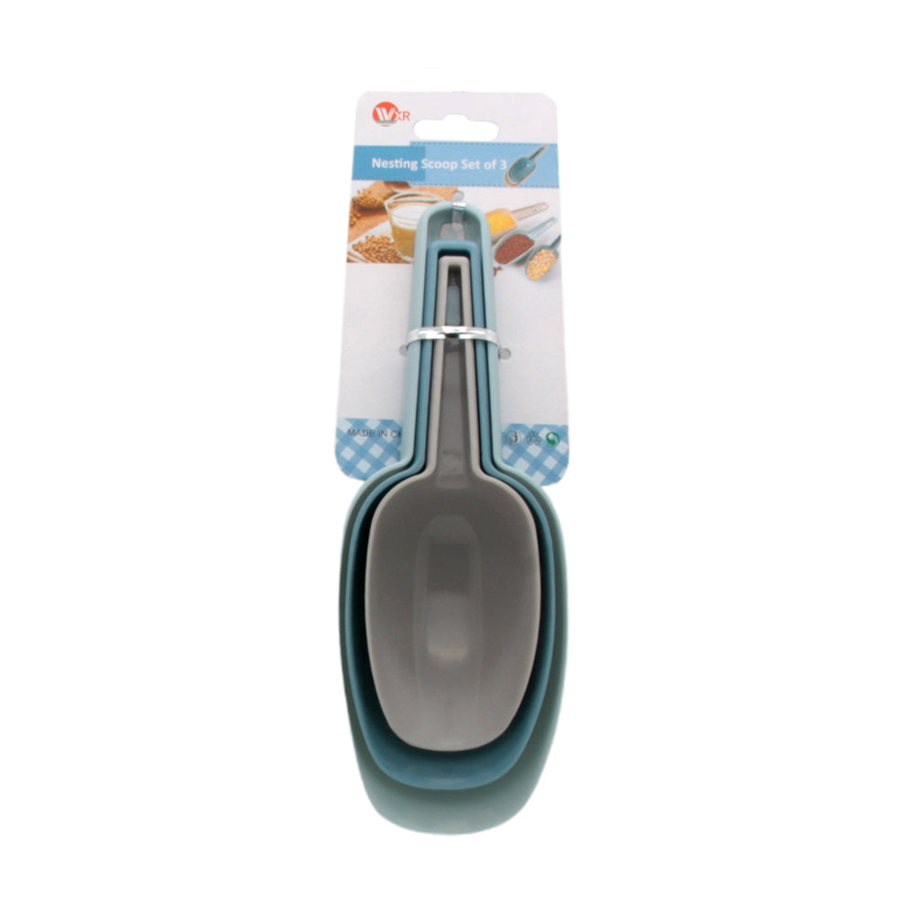 🍚 Nesting Scoop Set – 3 Piece – three nesting scoops in different sizes for measuring dry goods.