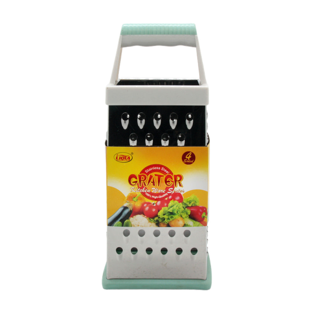 4-Sided Box Grater – Stainless Steel for versatile grating, shredding, and slicing in the kitchen.