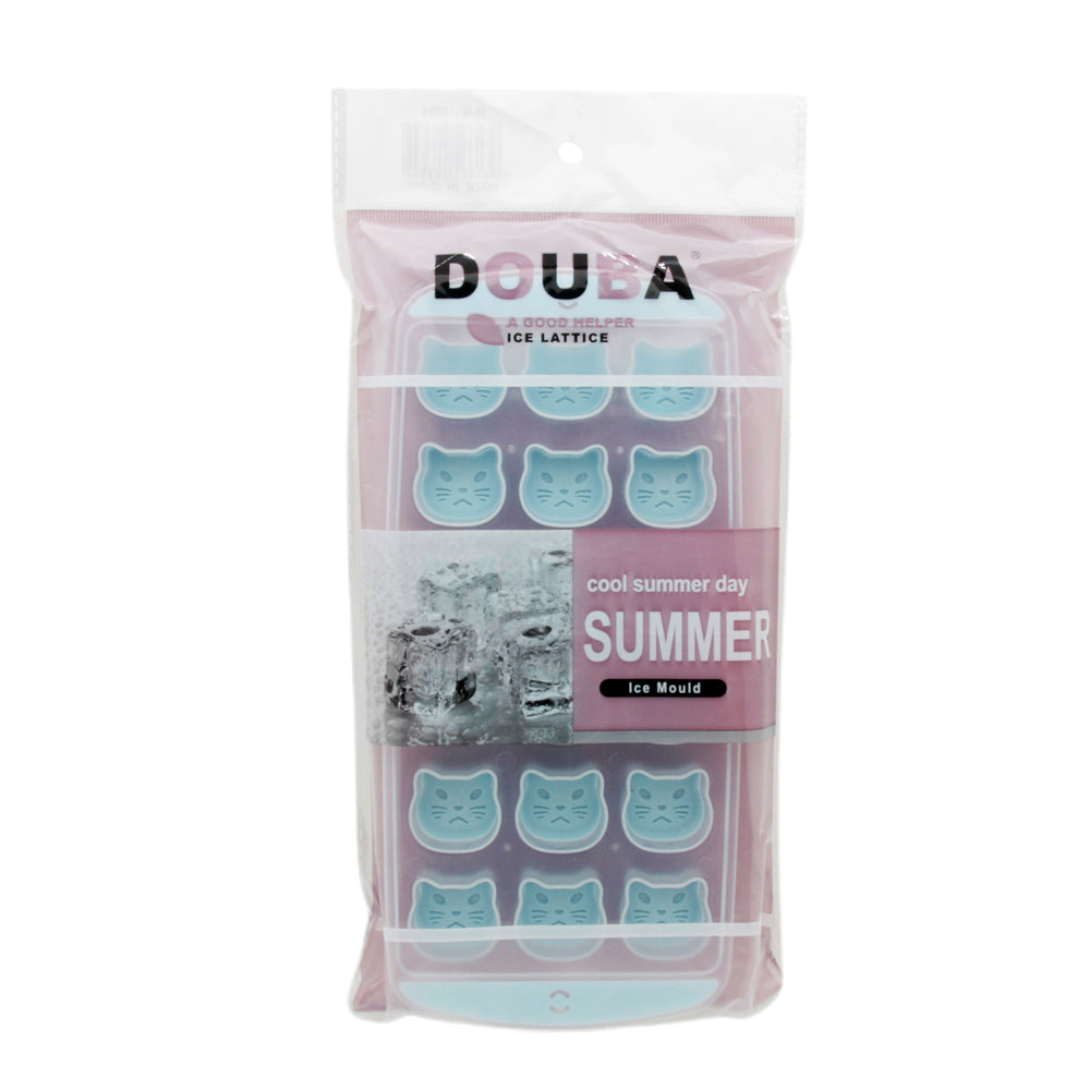 DIY Ice Cream Maker Mold for making fun-shaped ice cubes with a cat design.