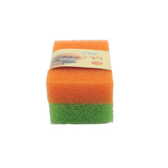Washing Scrubber 2PCS Kstyle in orange and green color, perfect for effective cleaning.