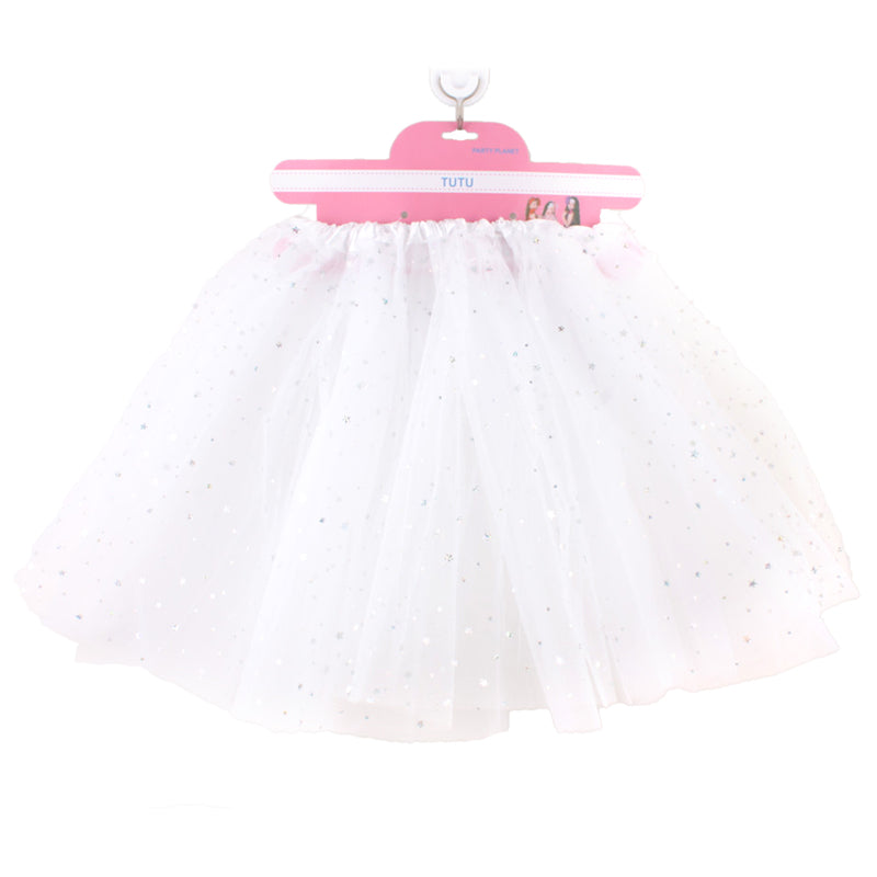 ✨Adult Tutu Skirt – Fun, Fluffy & Fabulous in white tulle with glitter for playful outfits.