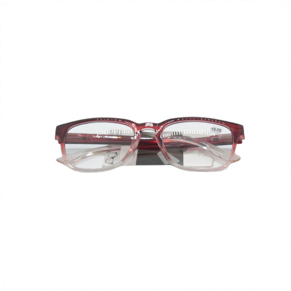 Stylish Reading Glasses +2.0 – Lightweight, Unisex, NZ Stock in red and clear frame design.