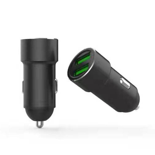 Yourz Car Charger with dual USB ports for fast charging on the go.